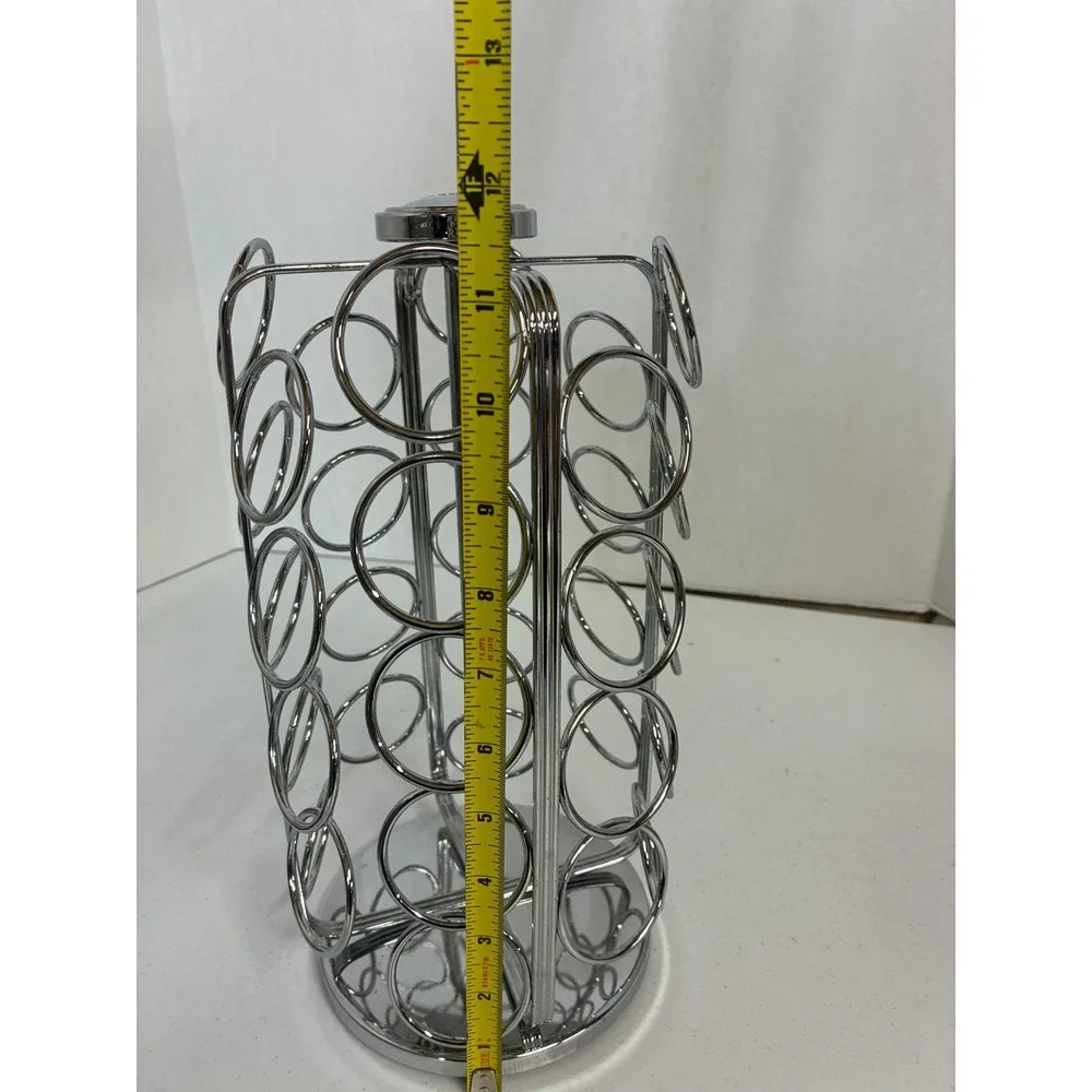 Keurig Chrome Rotating K-Cup Pod Carousel Tower Coffee Organizer 27 Capacity